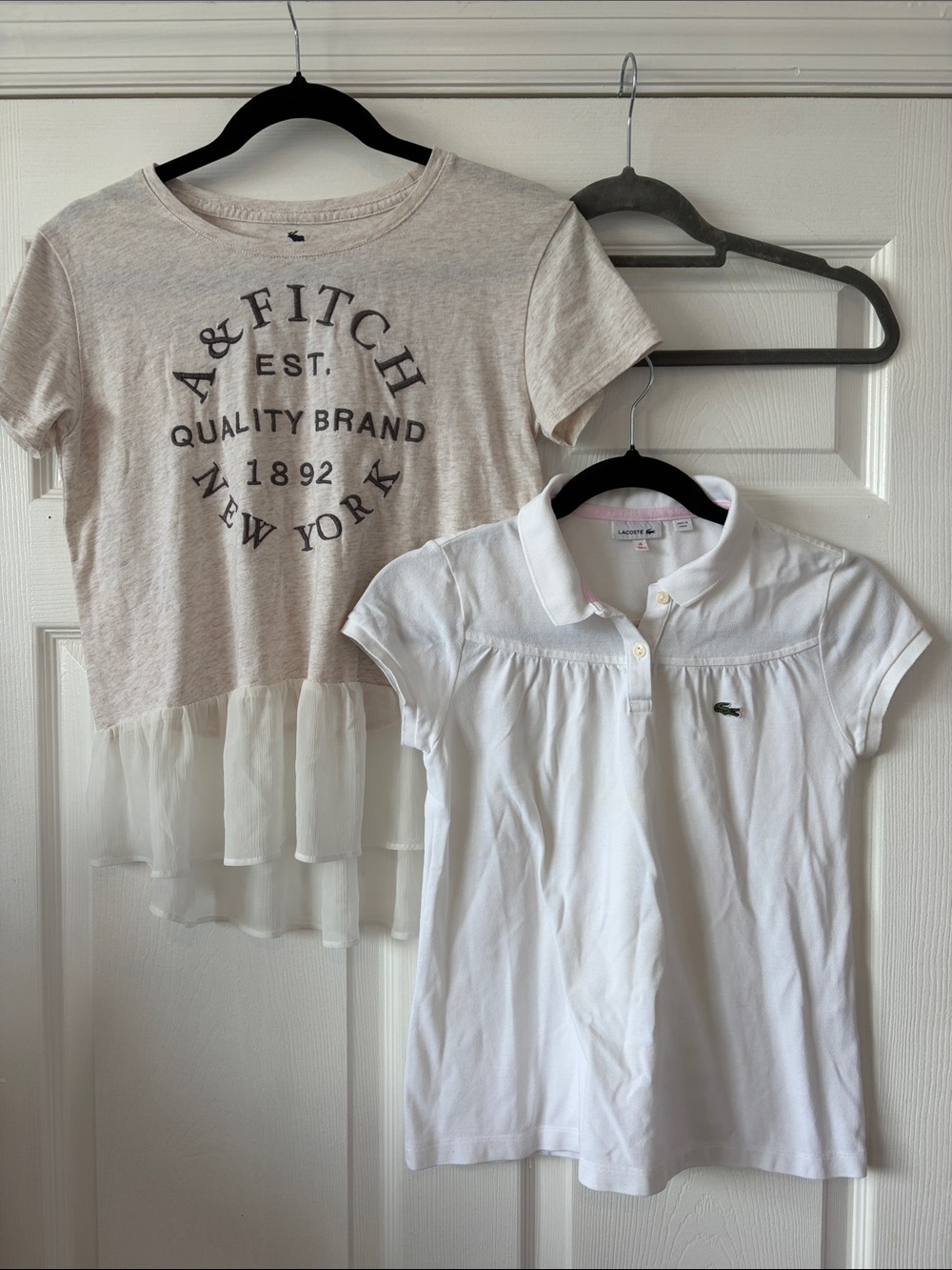 Lacoste White Girls' Polo Tee with Short Sleeves and Abercrombie girls top